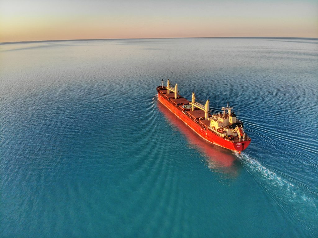 The bulk freighter, Federal Beaufort, leaves the St. Clair River and heads out into Lake Huron.